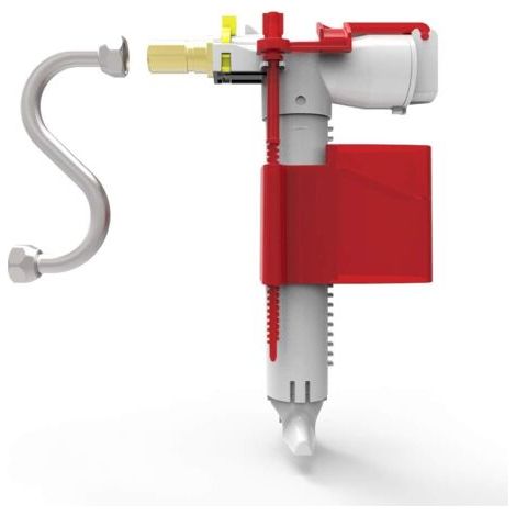 25001.00.S000 Universal filling valve with Z-shaped hose, 3.6 l/min capacity, brass, grey (1/2)