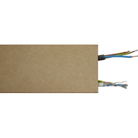 Lot de 5 Plinthes MDF Passes-câbles à couvercle, L.2.44 m x H.10.8 cm, Ep.18 mm