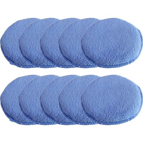 SHINING HOUSE Polierschwamm, 10 Stück 5 Zoll Mikrofaser-Wachsapplikatorschwamm, Wachsauftragspad für Wachse, Polierprodukte, Lackreiniger, (1/5)