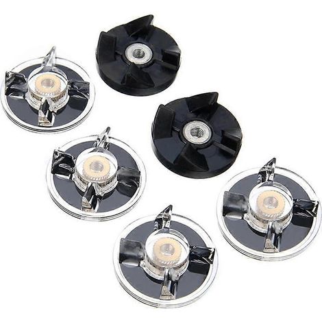 4 bases d'engrenages en plastique + 2 engrenages en caoutchouc pour mixeur Magic 250W - Pièces de rechange noires (1/5)