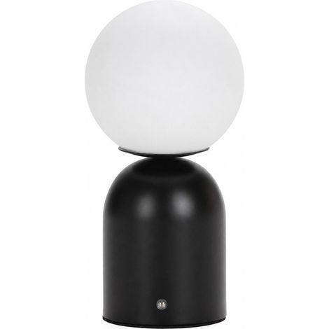 Lampe de table portable en verre noir mat - translucide et noir mat (1/5)