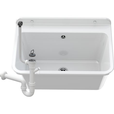PANIER À LINGE POUR ÉVIER DE FERME SIPHON BLANC