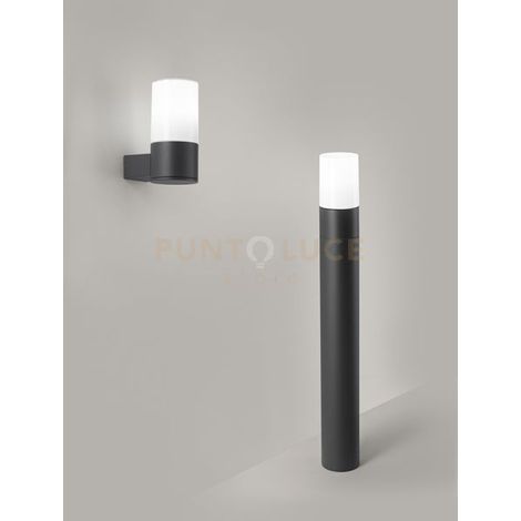 Palo alluminio Match per esterni colore grafite attacco E27 IP54 h50cm