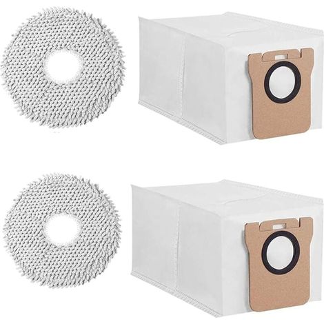 2er-Pack Staubsaugerbeutel für Dreame L10s Ultra/L20 Ultra/L10 Ultra/Xiaomi X10+, 2 Staubsaugerbeutel, 2 Feuchtreinigungspads, extra großes Fassungsvermögen und hochwertiges Zubehör (1/4)