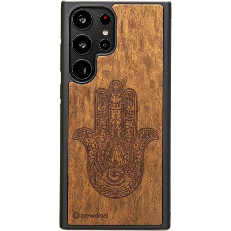 Bewood Holzhülle für Samsung Galaxy S23 Ultra HAMSA IMBUIA (1/4)