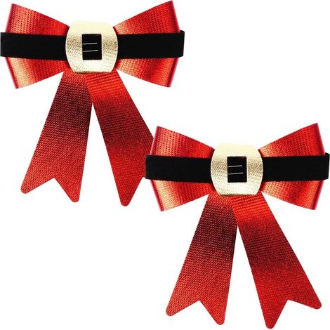 Lazo decorativo navide帽o de 15x17 cm, 2 unidades. (1/5)