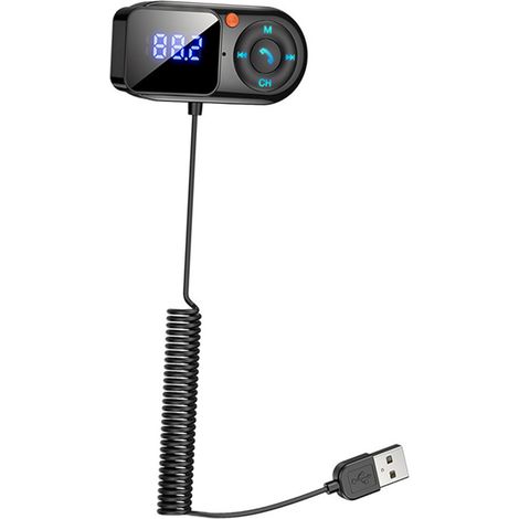 Transmisor FM Bluetooth para coche, reproductor MP3 manos libres, kit adaptador de radio con pantalla LCD y entrada auxiliar. (1/4)