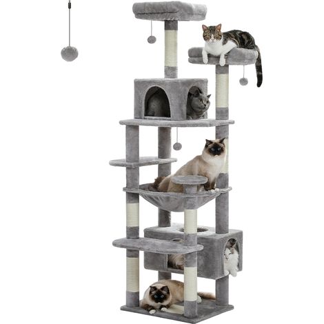 Grand Arbre à Chats, Hamac Spacieux, Griffoirs Recouverts de Sisal (1/2)