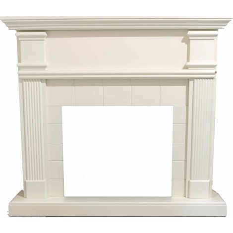 SINED Cornice in MDF per camino Caldera rivestimento per inserto elettrico Vulcano 60 cm o bruciatore Ispica 75 cm Bianco RAL9001 CORNICE-CAMINO-OMAR-BLANCO (1/2)