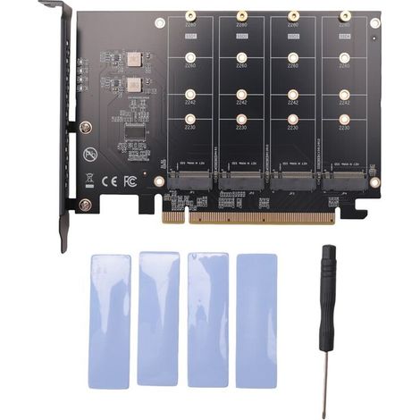 Geeignet für PCIe-zu-M.2-NVMe-Adapter, PCI-NVMe-M.2-Adapter, 32-Gbps-PCI-E-Karten, PCI-X16-M-Key-SSD-Erweiterungskarten und Erweiterungskarten. (1/5)