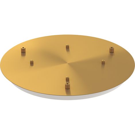 Rosone Tondo Metallo Ottone Satinato 3 Fori D40Cm