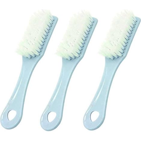 Lot de 3 Brosses à Récurer à Poils durcis avec Manche / Multi-usages - Nettoyant Chaussures, Vaisselles, Eviers, Lavabos