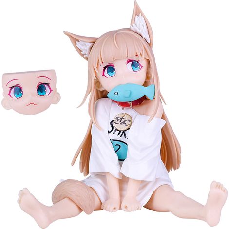 Figurine articulée fille manga kawaii et vive, pour déco maison, voiture ou bureau. Lot d'objets décoratifs.
