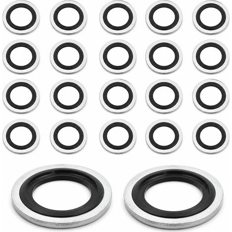 20 Pièces Joints De Bouchon De Vidange Huile 16 X 24 X 2 Mm Rondelle D'Étanchéité Avec Références OEM 110265505R, 6079970345, 8200641648, 3121867, 7700266044, Joint Bouchon Vidange (1/5)