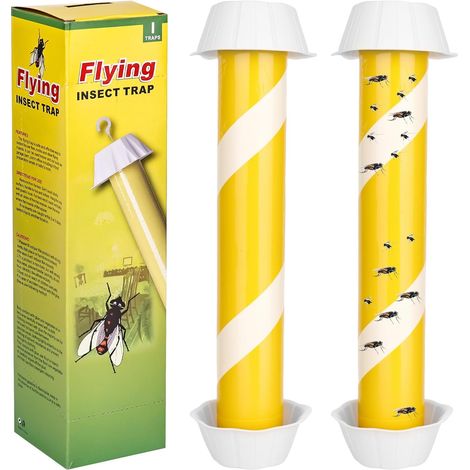 Set mit 2 selbstklebenden Fliegenfallen für den Innen- und Außenbereich, zum Fangen von Mücken und fliegenden Stechmücken. (1/5)