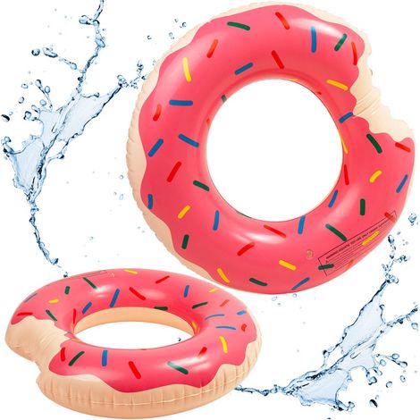 Natation 120cm – Bouée Donut rose taille de la Piscine et de l'Eau (1/5)