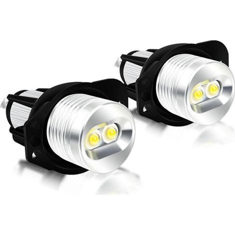 LegendTech 2 Pièces LED Head Light Angel Eyes Brouillard Ampoule Halo Marqueur Anneau Ampoule pour B&M&W E90 2005-2008 E91 2005-2008-White (1/4)