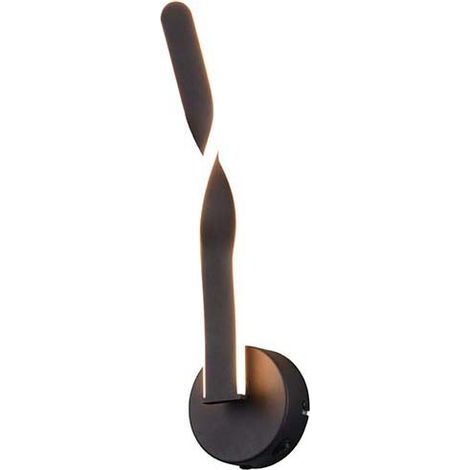 Wandleuchte LED Wandlampe Flurleuchte Metall schwarz matt Schalter H 45,5 cm