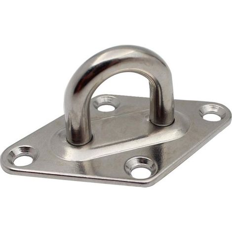 4 piastre a occhiello diamantate in acciaio inossidabile da 8 mm, ganci di fissaggio per ponte in metallo resistente e staffe di fissaggio per vele parasole, accessori per yacht. (1/4)