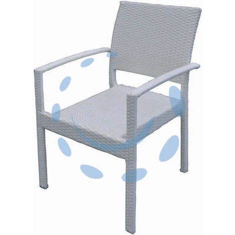 SEDIA DA GIARDINO IN PE-RATTAN CON BRACCIOLI