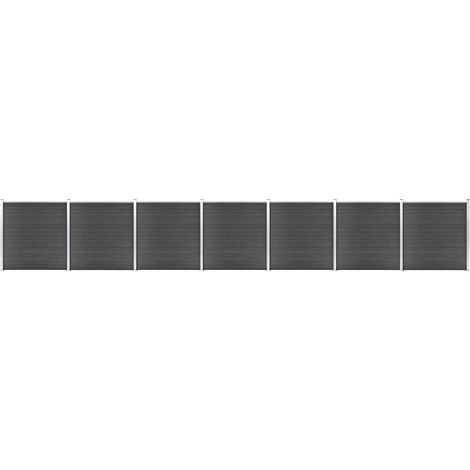 Zaunelement Set WPC 1218x186 cm Schwarz