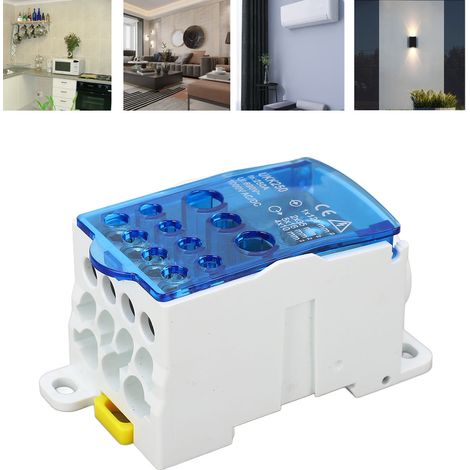UKK250 C45 Boîte de jonction unipolaire de type rail DIN, répartiteur modulaire, 690 V 250 A, bleu. (1/5)