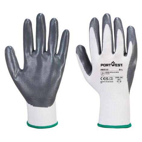 Guantes de nitrilo Grip 13 (paquete de 12) AB310 XXL Blanco/Gris