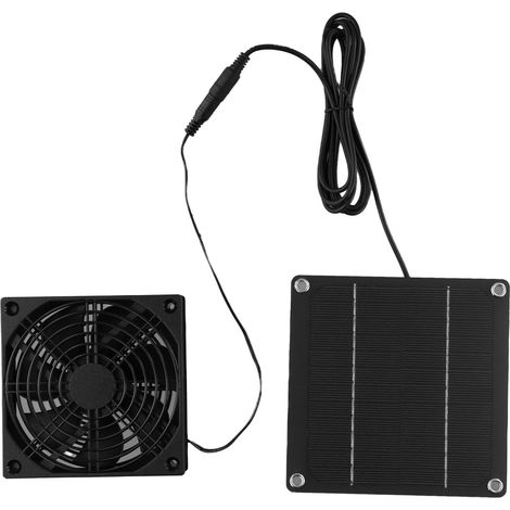 Ventilateur Extraction Solaire - 1 Unité - Silicone Monocristallin - 50W 12V - Pour Camping Caravane Serre - Noir (1/5)