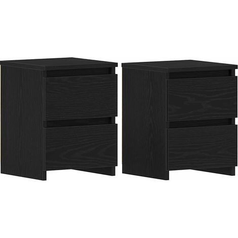 Maison Exclusive - Armadio da Notte con cassetto 2 pcs Rovere Nero 30 x 30 x 40 cm