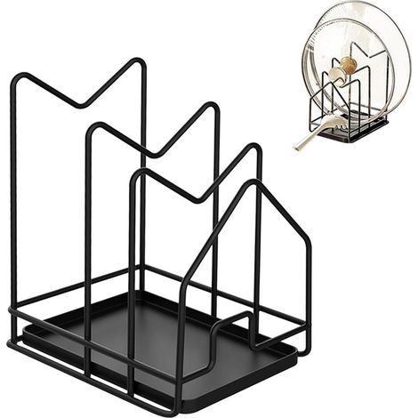 Support de rangement pour couvercles de casseroles, planches à découper, assiettes, 20,3 x 18,2 x 12,7 cm (1/5)