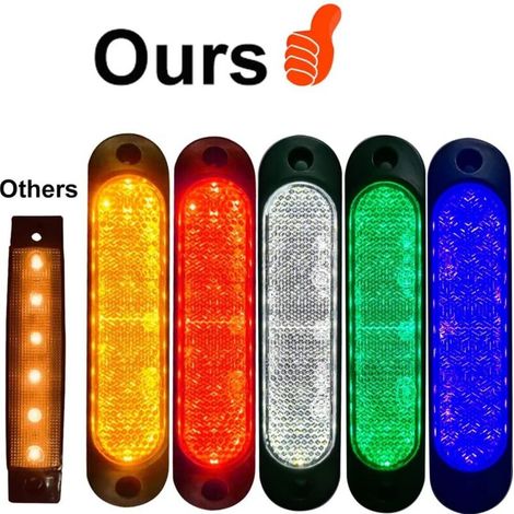 4pcs Bleu 10V-30V Marqueur Latéral Avant 27 LED Remorque Camion, Marqueur LED Arrière Remorque Parking Clignotants pour Camion, Bus, Bateau, Rv, Camions, SUV, UTV (1/4)