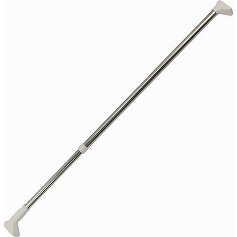 TRADE SHOP - Bastone Asta Tenda Doccia Barra Telescopico 70-120cm Alluminio Piedini Bianchi 59796 -