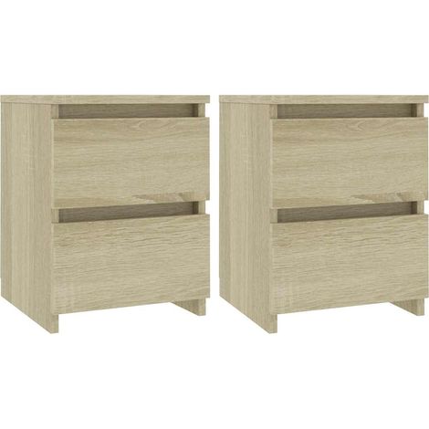 vidaXL Mesita de noche 2 uds aglomerado color roble Sonoma 30x30x40 cm (1/2)