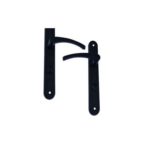 Quincadeco – Poignée de porte intérieure Lisea noir – Aluminium époxy – Entraxe 195mm – Épaisseur porte 38 à 46mm – Lot de 2 poignées