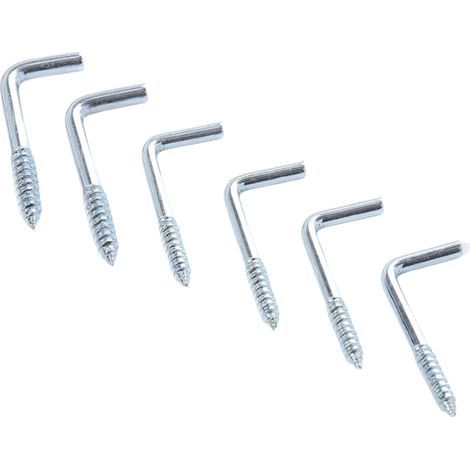 Laoa – Packung mit 20 rechtwinkligen Schraubhaken 40 mm – L-förmige Haken für Holz, Gips, Beton – Sichere Befestigung für Heimwerkerprojekte (1/5)