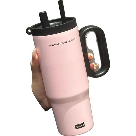 Botella de agua con aislamiento al vacío, diseño a prueba de fugas, color rosa, 750 ml. (1/2)