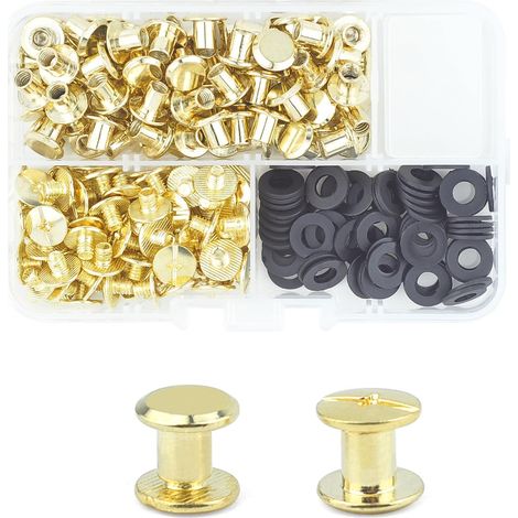 Lot de 80 vis de reliure Chicago M5 x 6 mm Rivets Vis Or (1/5)