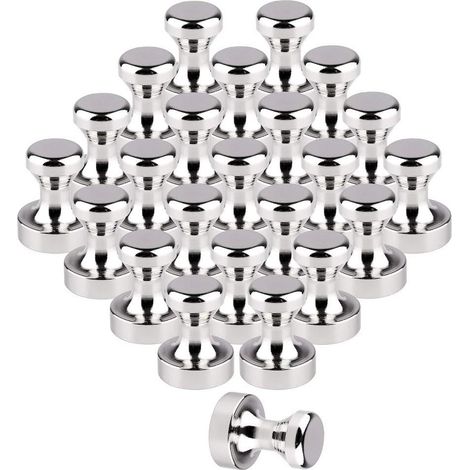 Aimant Neodyme pour Tableau Blanc ou Réfrigérateur - Petit Aimants Puissant Forts Punaise (Ne convient pas pour les Tableau Magnétique en Verre), Ø 12x16mm, Lot de 24 pièces