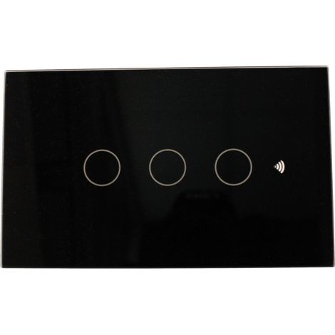 Interruttore Led Dimmer Taglio Di Fase, Pannello Touch, Colore Nero, WIFI + Bluetooth, APP TUYA Smart Life, 220V 10A, 120X72X38mm Per Scatola 503, IP20, Disponibile 1,2,3 Tasti (3 Tasti) (1/3)