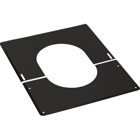 TEN – Plaque de finition inox 150/200 noire 30° à 45° – Pour fumisterie – Fixation facile – TOLERIE EMAILLERIE NANTAISE