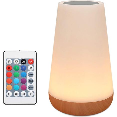 Veilleuse LED avec haut parleur, Lampe de Chevet Tactile Multicolore,Lampe de Table Rechargeable avec Lumière pour Chambre à Coucher, Salle de Bébé et Salon (Blanche Chaude) (Brune 13 Couleurs)-Fei Yu (1/5)