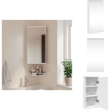 Armoire de bain à miroir d'angle blanc 30x24x60 cm - Meuble De Salle De Bain - Armoire De Salle De Bain - Meuble Lavabo - Miroir - Rangement Salle De Bain (1/5)