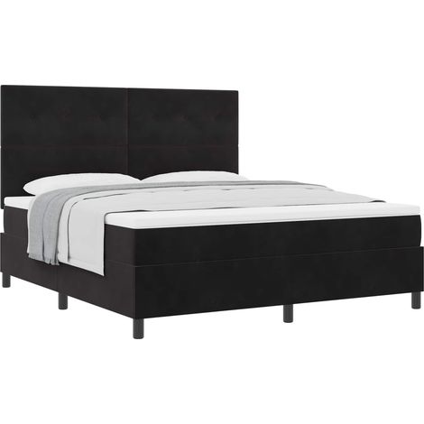 Maison Exclusive - Boxspringbett mit Kopfteil Schwarz 180 x 200 c (1/5)