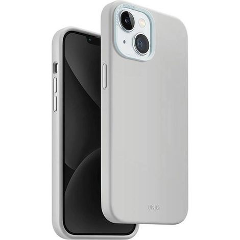 Coque Uniq Lino Hue pour iPhone 15/14/136.1 avec chargeur Magclick, gris clair/gris craie (1/5)