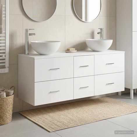 vidaXL Bathroom Cabinet Set 3 pcs White 129 x 41 x 80 cm (1/5)