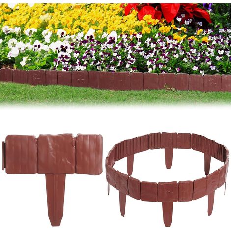 Set mit 20 faltbaren Kunststoffstreifen zur Abgrenzung von Bereichen in Gärten, geeignet für Pflanzen, Rasenflächen und Blumenbeete (rote Farbe). (1/5)