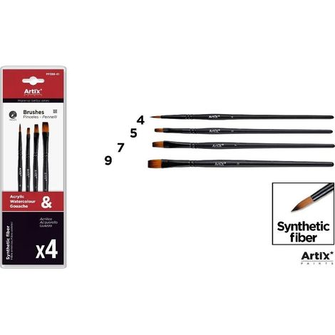 Set di 4 pennelli sintetici