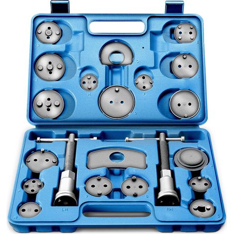 Jeu d'outils de démontage de piston d'étrier de frein 22 pièces, pour outils et adaptateurs de remplacement de disque, de mâchoire ou de plaquette, ensemble universel (1/4)