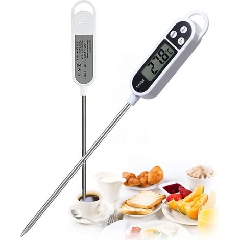 Thermomètre de cuisine numérique pour viande, avec sonde en acier inoxydable, thermomètre de cuisine étanche pour aliments.-AquaForge (1/5)