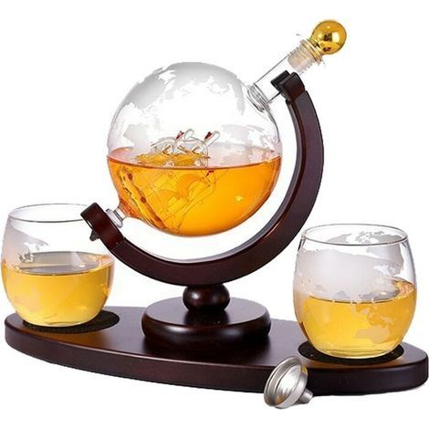 Carafe à whisky, verre/bois, 900 ml, marron/transparent (1/5)